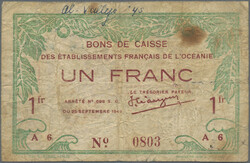 110.580.40: Banknotes – Oceania - French Oceania (Tahiti etc)