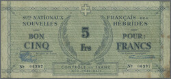 110.580.50: Billets - Océanie - Nouvelles-Hébrides
