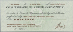 110.415: Banknoten - San Marino