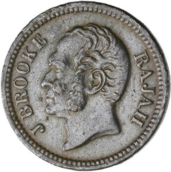 Sarawak: 1/4 Cent 1863 Birmingham (Heaton) Mint. James Brooke, ohne ...