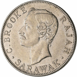 Sarawak: 50 Cents 1900 H. Charles Brooke. KM# 11, sehr ...