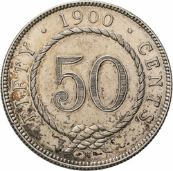 Sarawak: 50 Cents 1900 H. Charles Brooke. KM# 11, sehr ...