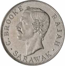 Sarawak: 50 Cents 1906 H. Charles Brooke. KM# 11, ...