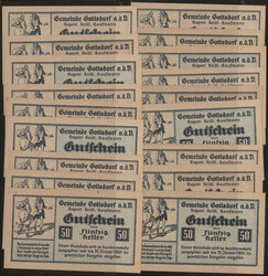 Gottsdorf a.d.D., Rupert Seidel, Kaufmann (merchant),10,20,50 Heller ...