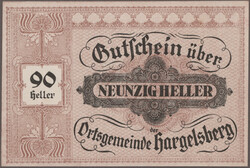 Hargelsberg, Ortsgemeinde, 25,40,60,75,90 Heller o.D., K/K 349 e, ...