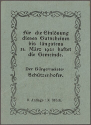 Zeilling, Ortsgemeinde, 20 und 50 Heller 1921, jeweils drei Varianten ...