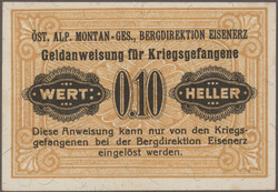 POW camp WWI, Öst. Alp. Montan-Ges., Bergdirektion Eisenerz, 0,10, 0 ...