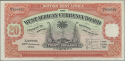 20 Shillings 26.1.1951, P. 8 b, some stains on reverse, otherwise ...