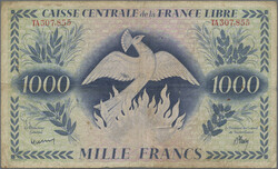 14.05.2025: Lot withdrawn!1000 Francs 2.12.1941, P. 14a, multiple ...