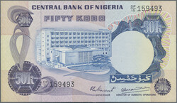 Central Bank of Nigeria, lot with 8 banknotes, 1973-1978 series, ...