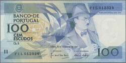 Banco de Portugal, 100 Escudos 1987 Commemorative Issue with prefix ...