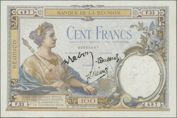 100 Francs ND (1926-1944), P. 24, small yellow stains, one light ...