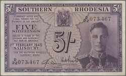 5 Shillings 1.2.1945, P. 8b, Good VF