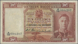 10 Shillings 1.9.1951, P. 9 f, Good VF, flattened