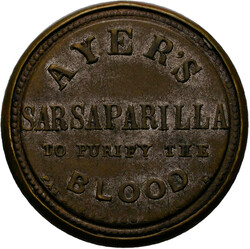 USA: 1c 1861 - Encased Postage Stamp Ayer's Sarsaparilla Trade Token ...