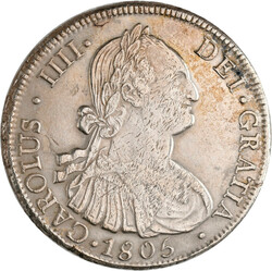 Karl IV. (Carolus IIII.) 1788-1808: 8 Reales 1805 So FJ (Santiago) 26 ...