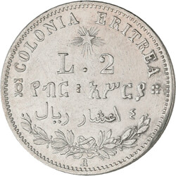 Umberto I. 1889-1900: 2 Lire (4/10 Tallero) 1896. KM# 3, Pagani 633, ...