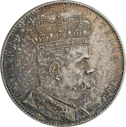 Umberto I. 1889-1900: 5 Lire (Tallero) 1891. 28,04 g. KM# 4, Dav. 27, ...