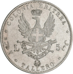 Umberto I. 1889-1900: 5 Lire (Tallero) 1891. 28,04 g. KM# 4, Dav. 27, ...