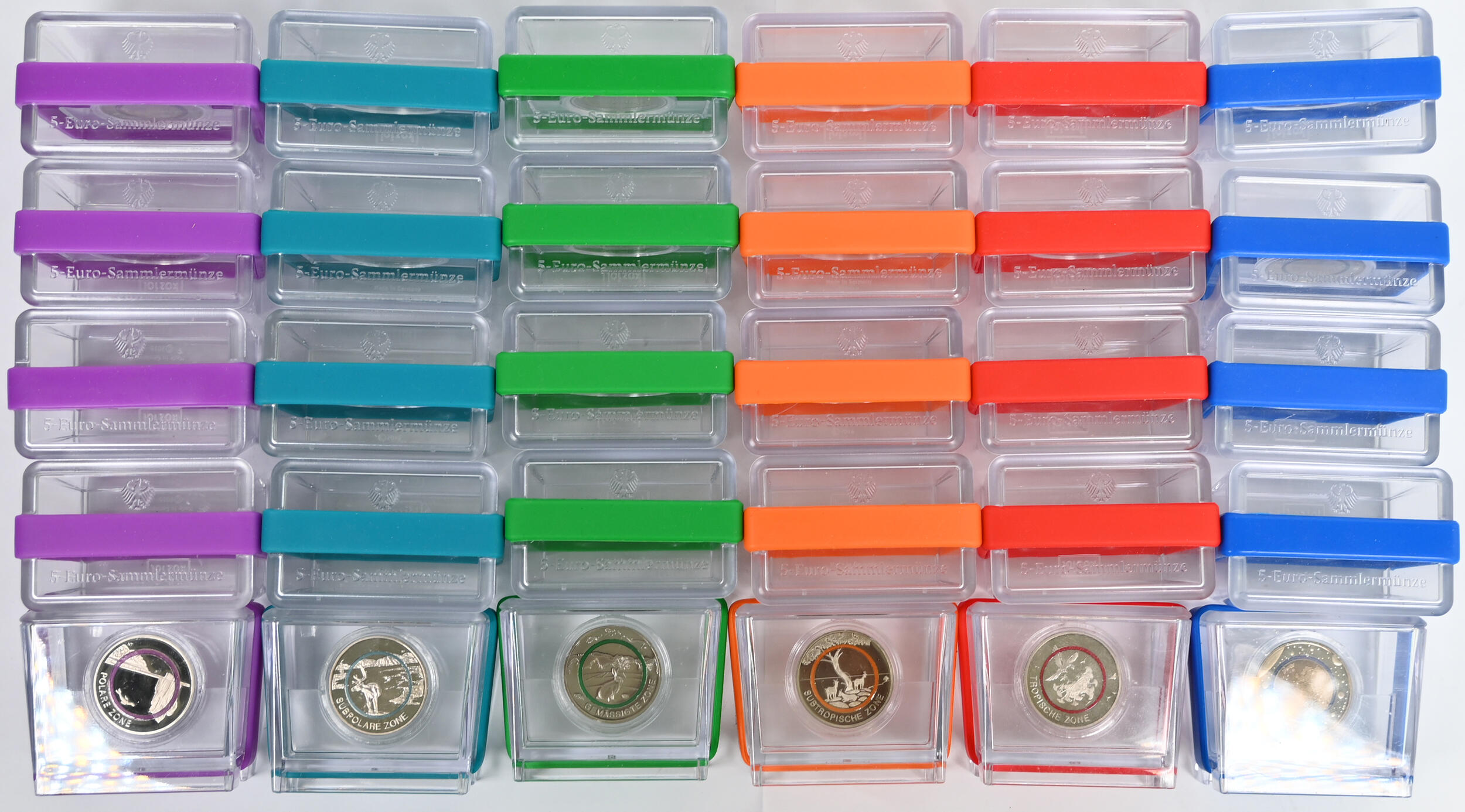 Komplette Sammlung 5 Euro mit Polymerring, dabei: 2016 Blauer Planet ...