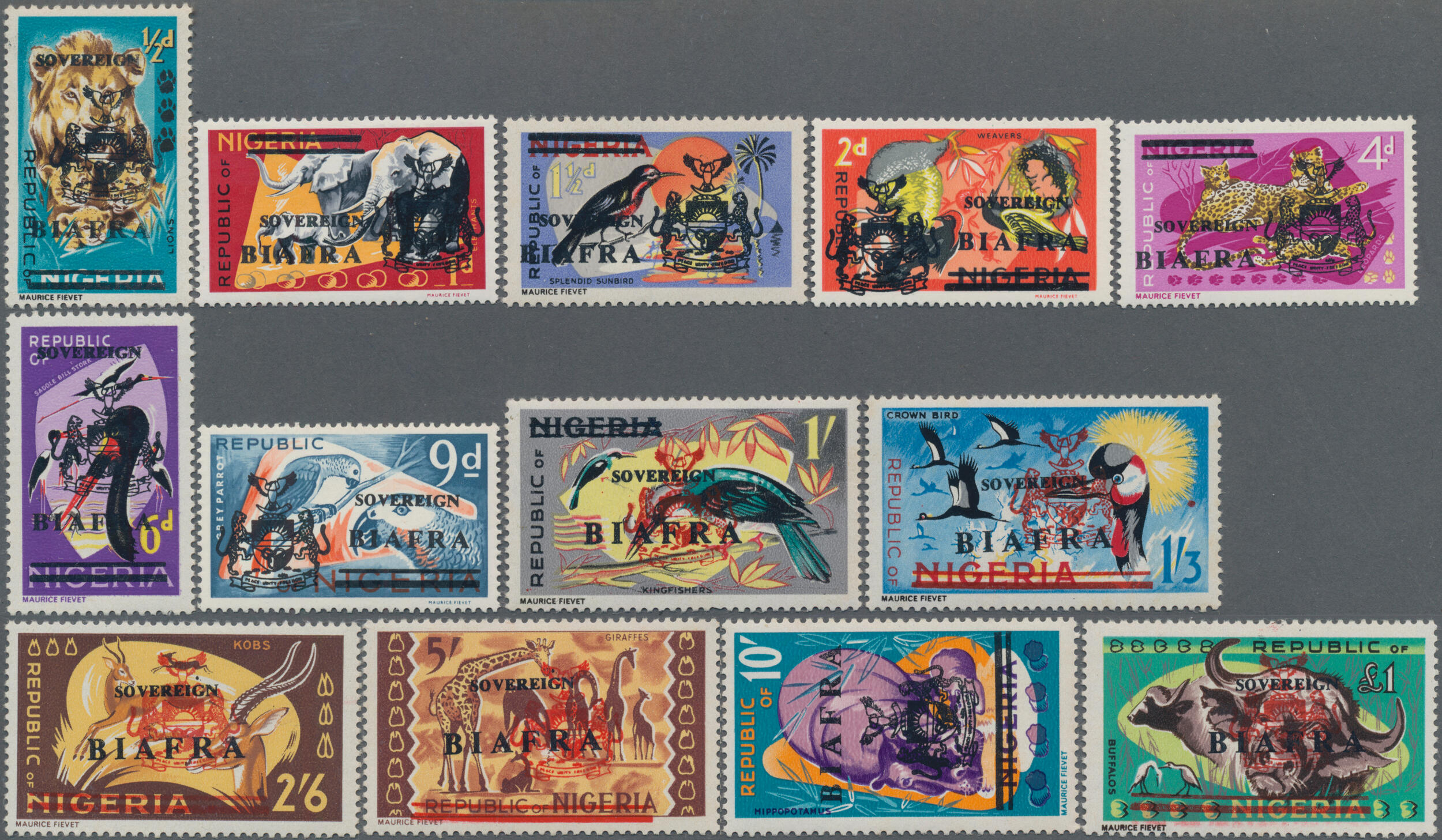 1968 Provisionals, two complete sets, mint never hinged resp. lightly ...