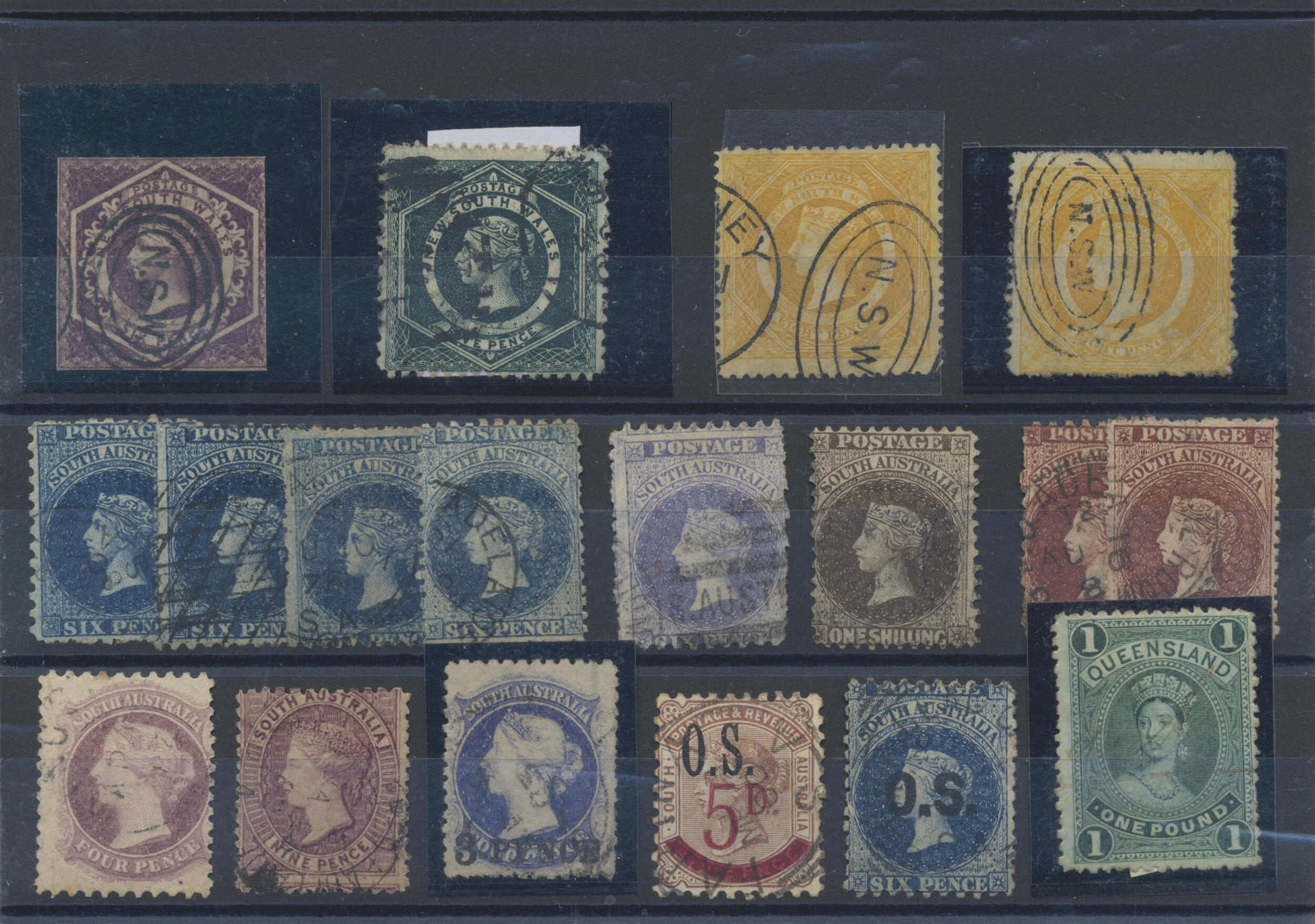 1858/1870 (ca), QV small lot with 18 values, mostly fine used but e.g ...