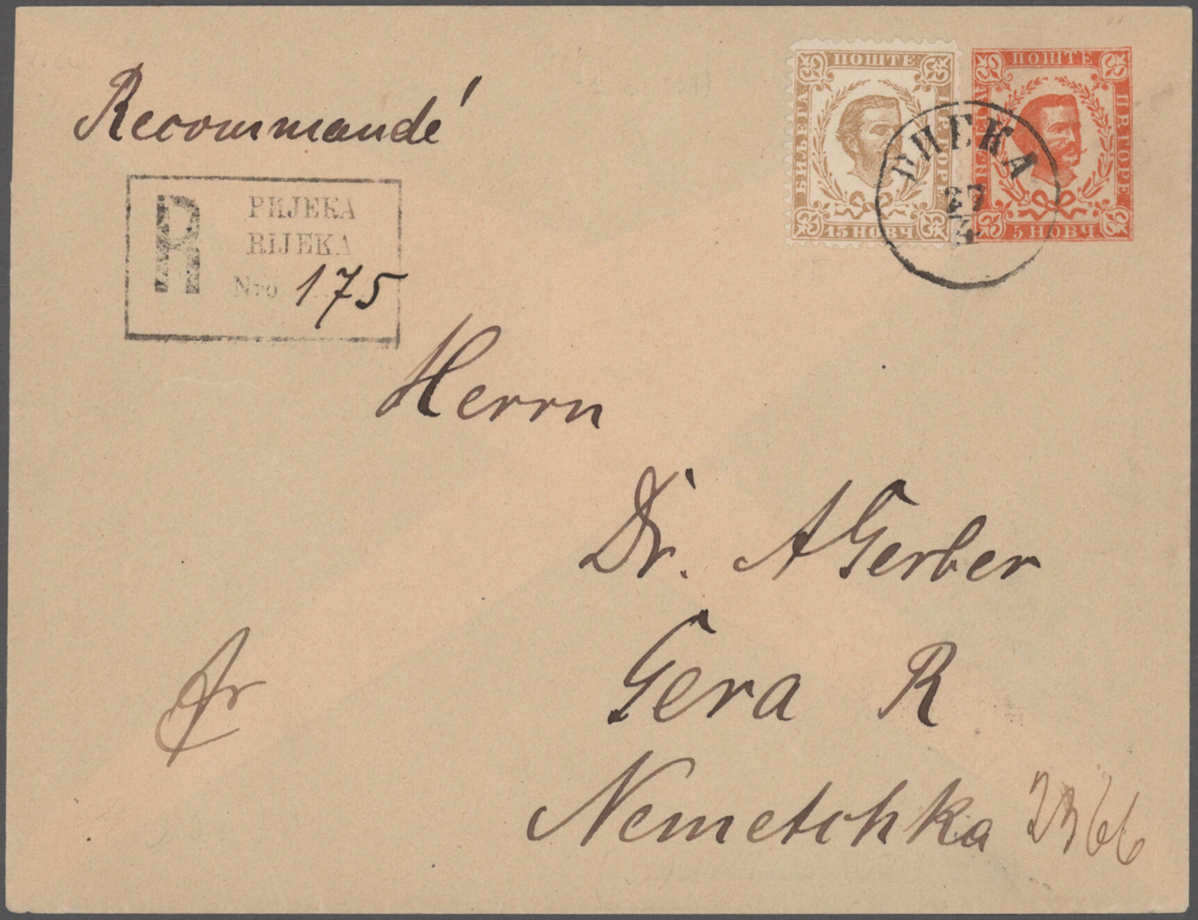 1893/1906, collection of 20 used envelopes, incl. uprated, registered ...