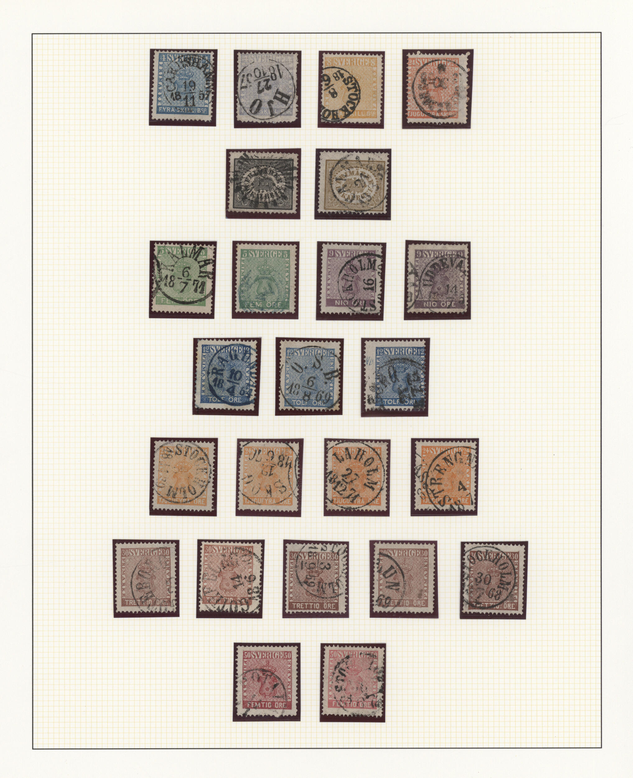 1855/1886, mainly used collection of 49 stamps on album pages from ...