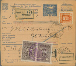 1925, Parcel Depatch Form Hradacany 10h. blue, lot of 14 used pieces ...