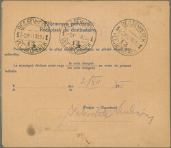 1925, Parcel Depatch Form Hradacany 10h. blue, lot of 14 used pieces ...
