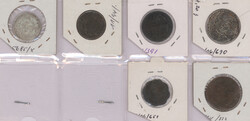 Lot von 2 Silber - und 4 Kupfermünzen, in Münzrähmchen (S)