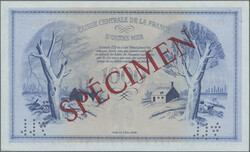 1000 Francs 2.2.1944, SPECIMEN, P. 19as, upper left two pinholes, ...