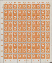 1938 umfassender Posten mit kompletten Bögen bzw. großen ...