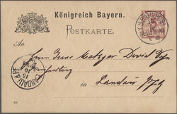 1883/1888, Partie von neun gebrauchten Ganzsachenkarten, alle bei der ...