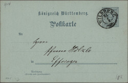 100: Germania - Stati de Wurttemberg - Postal stationery