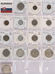 Lot von 16 Münzen 1939 - 1945, in Münzrähmchen (S)