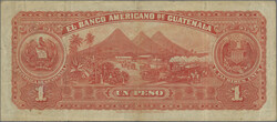 El Banco de Guatemala, 1 Peso 26.1.1923, P. S116 a, VF