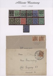 1945-48 Sammlung mit Marken und Belegen der Gemeinschaftsausgaben, ...