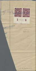 1945/1947, Partie von Ausschnitten aus postamtlichen Formularen mit ...