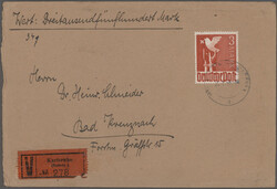 1947/1948, Partie von 50 Briefen und Karten mit Frankaturen Ziffern, ...