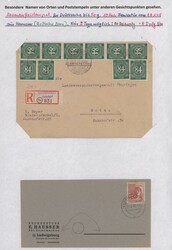 1948, ZEHNFACHFFRANKATUREN-Sammlung mit rund 140 Belegen im Ordner ...