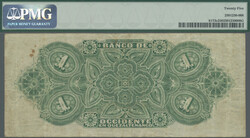 Banco de Occidente, 1 Peso 1.8.1914, PMG 25, Reverse Stains, P. S173c ...