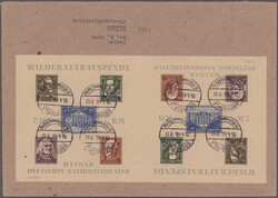 1946, zwei bessere Blockausgaben: durchstochener Weimar-Block im ...