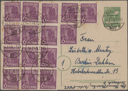 1948, ZEHNFACHFRANKATUREN: gute Sammlung von ca. 125 Belegen im ...