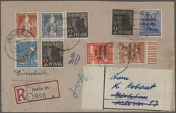 1948/1949, Partie von 18 Briefen mit Doppelfrankaturen Berlin-SBZ in ...