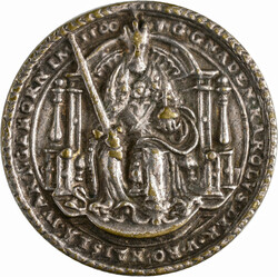 Karl V. 1519-1558: Versilberte Gussmedaille 1550 nach Concz Welcz, ...