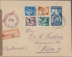1946/1949, Partie von ca. 50 Briefen und Karten mit Frankaturen Allg ...