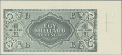 Proof print of the reverse of 1 Millard B.-Pengö (P. 137), bright ...