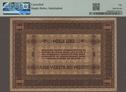 Cassa Veneta dei Prestiti, 1000 Lire 2.1.1918, PMG 50 "cancelled, ...