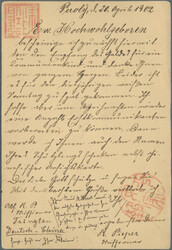1898, card 1 C. reply part uprated coiling dragon ½ C. canc. clear ...